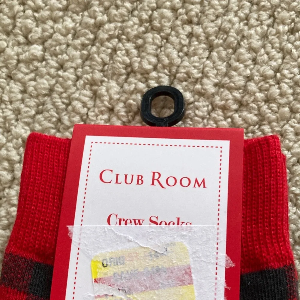 Club Room Christmas Themed Holiday Crew Socks 2 Pairs Men One Size